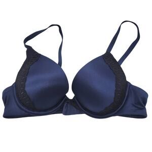 Maidenform Navy Blue Comfort Devotion Push‎ Up Underwire Bra 34A